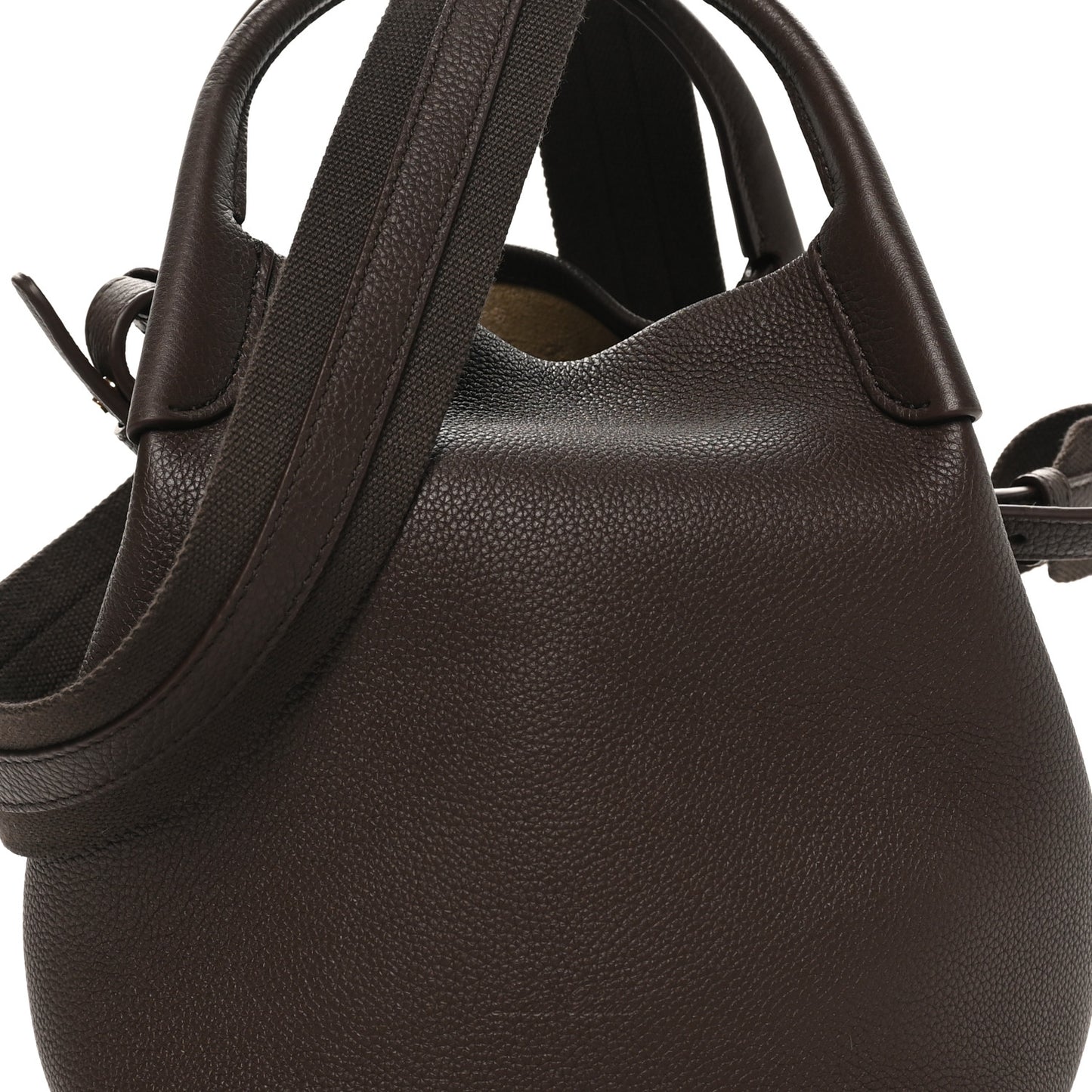 Grained Calfskin Micro Bale Bag Dark Chocolate Licorice