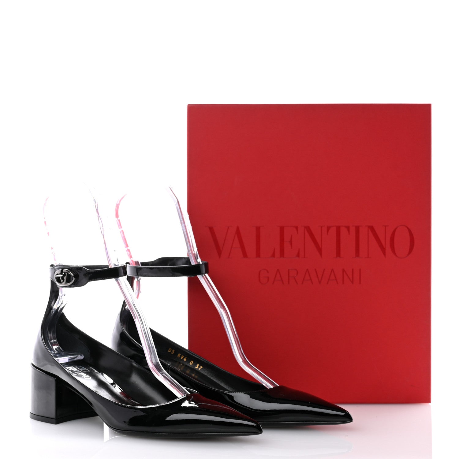 Valentino Garavani Patent Vlogo Lockette Ankle Strap 50mm Pumps 37 Black 10 of 10