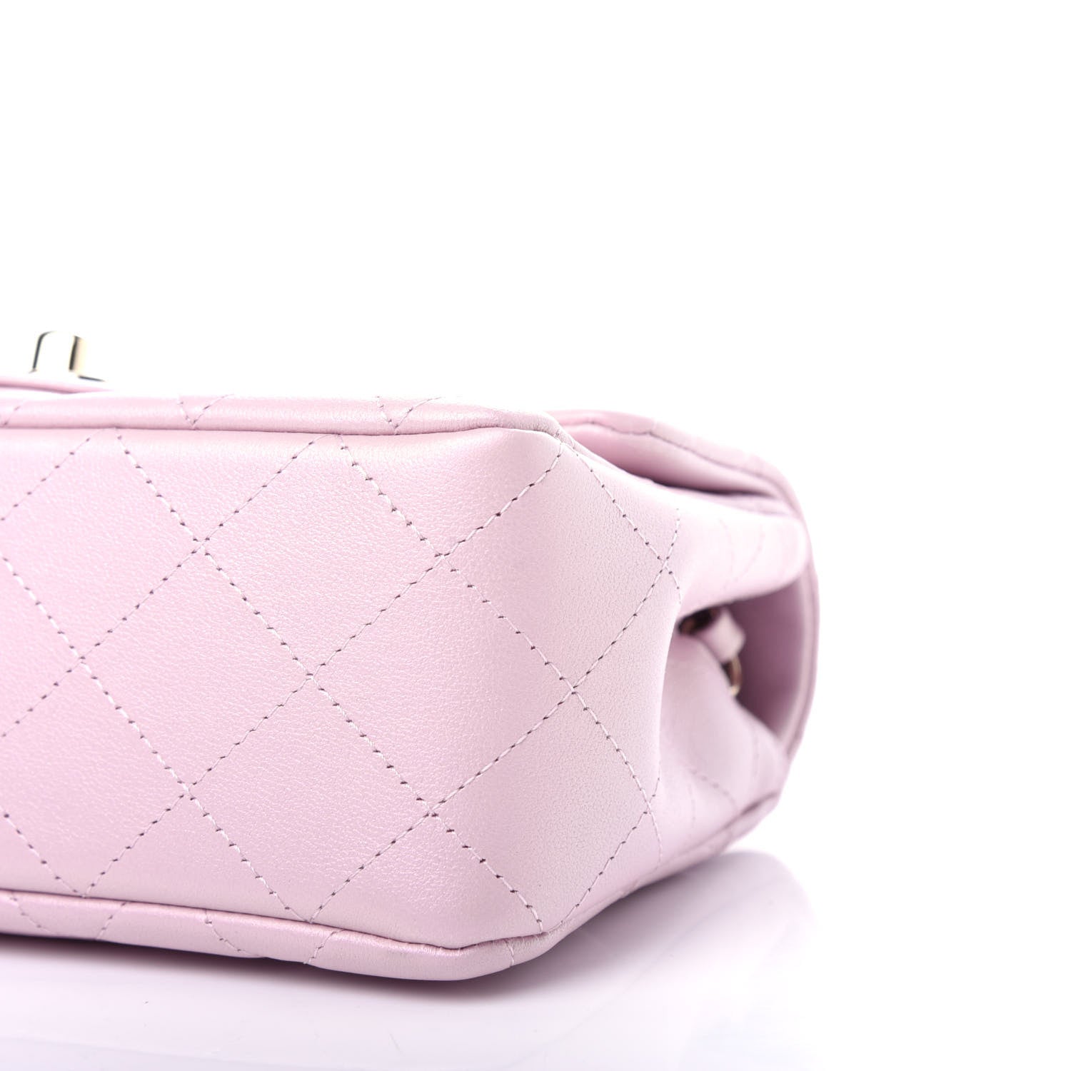 Chanel Iridescent Calfskin Quilted Mini Rectangular Flap Light Pink 9 of 11
