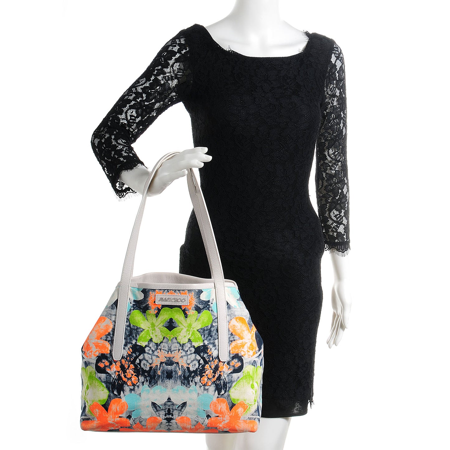 Canvas Orchid Print Medium Sara Tote