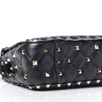 Valentino Garavani Lambskin Small Rockstud Spike Shoulder Bag Black 6 of 9