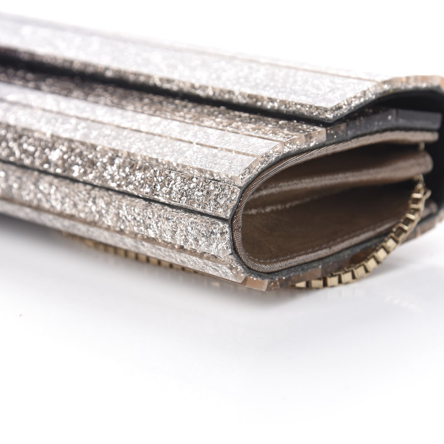 Acrylic Glitter Degrade Clutch Black Champagne