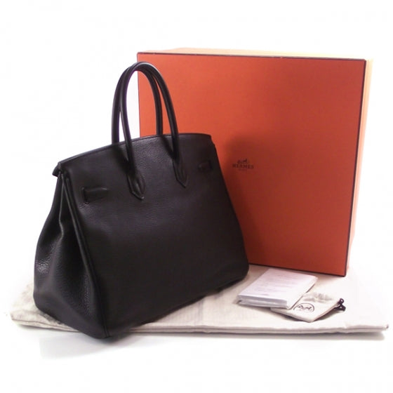 Hermes Taurillon Clemence BIRKIN 35 Noir 3 of 13
