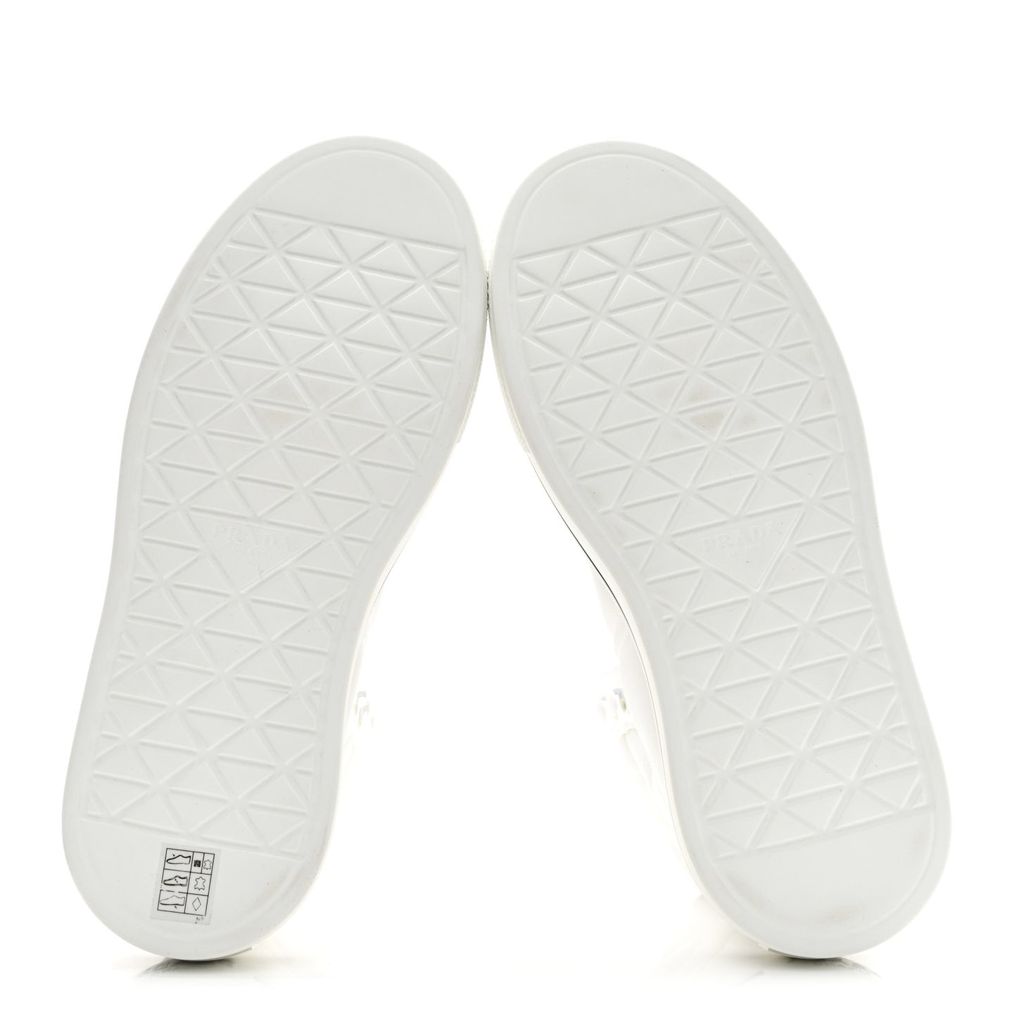 Re-Nylon Gabardine Spazzolato Macro Quilted Triangle Logo High Top 45mm Sneakers 38.5 White