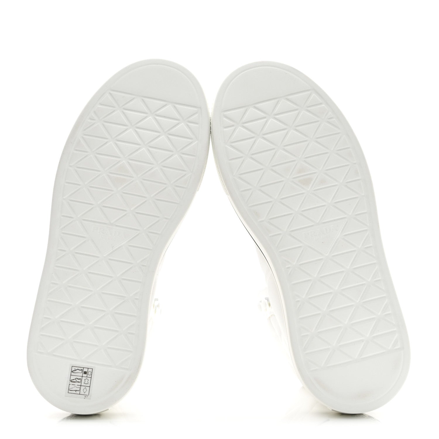 Prada Re-Nylon Gabardine Spazzolato Macro Quilted Triangle Logo High Top 45mm Sneakers 38.5 White 7 of 10