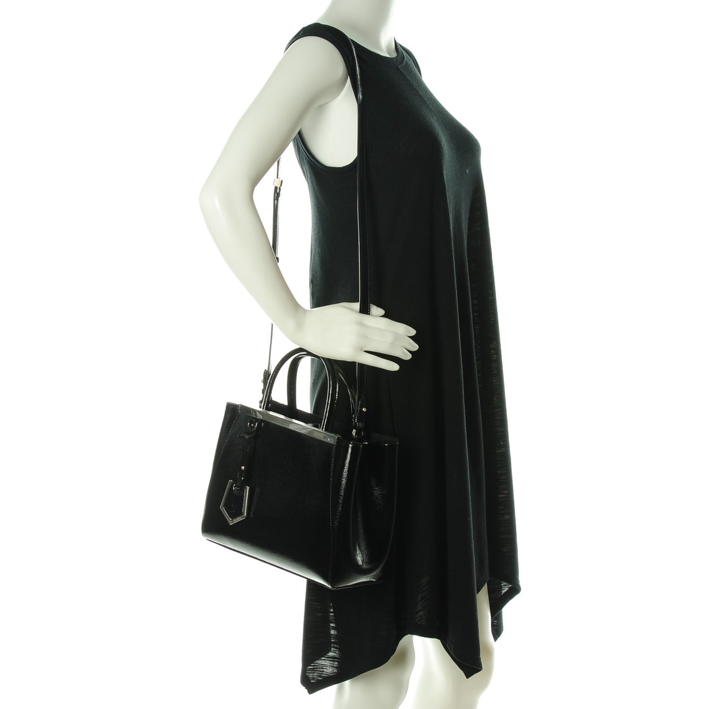 Patent Vitello Elite Petite 2Jours Tote Black