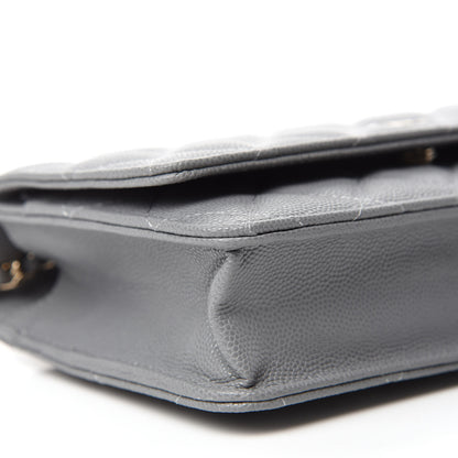 Chanel Caviar Quilted Wallet On Chain WOC Grey 6 of 11