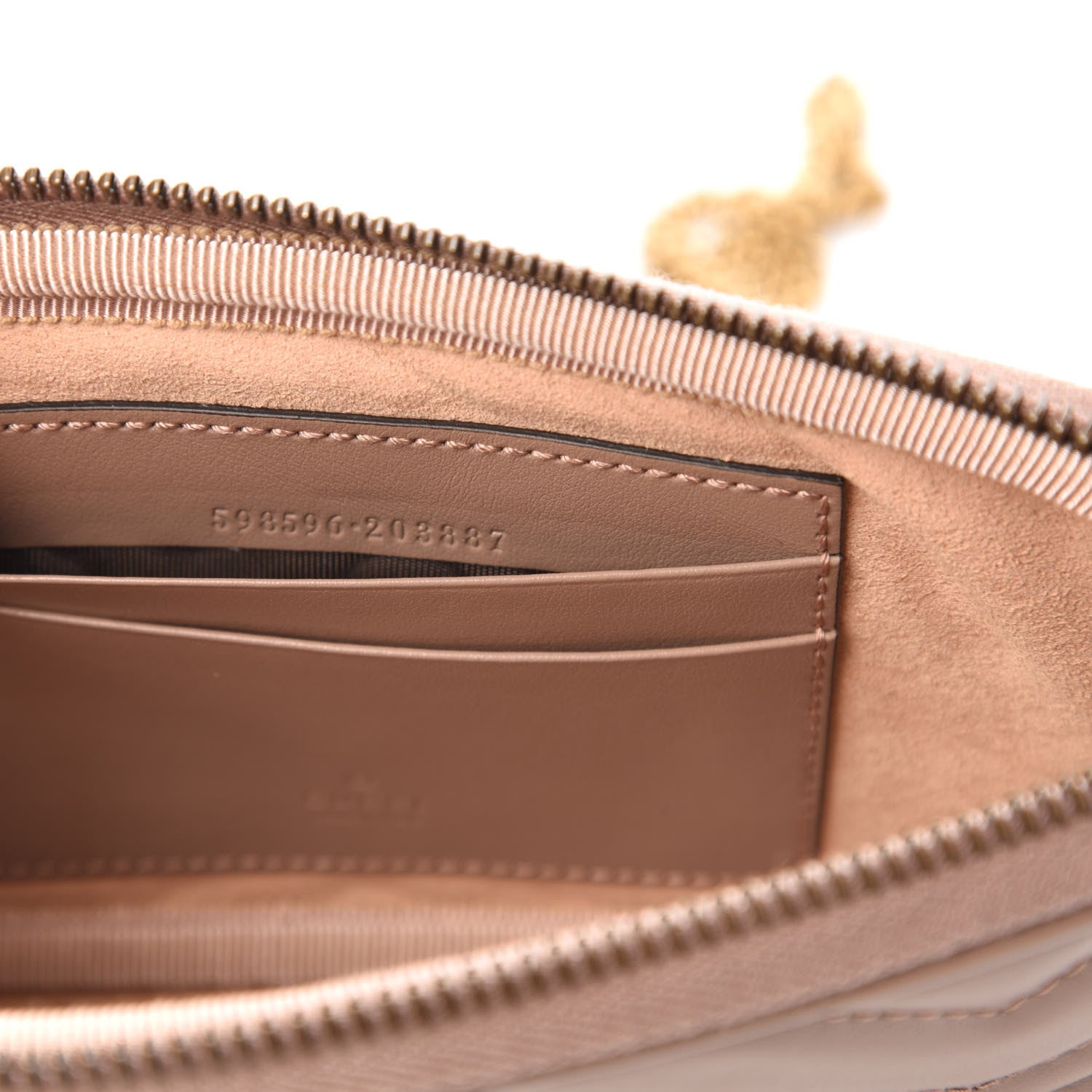 Gucci Calfskin Matelasse Mini GG Marmont Chain Crossbody Bag Porcelain Rose 8 of 10