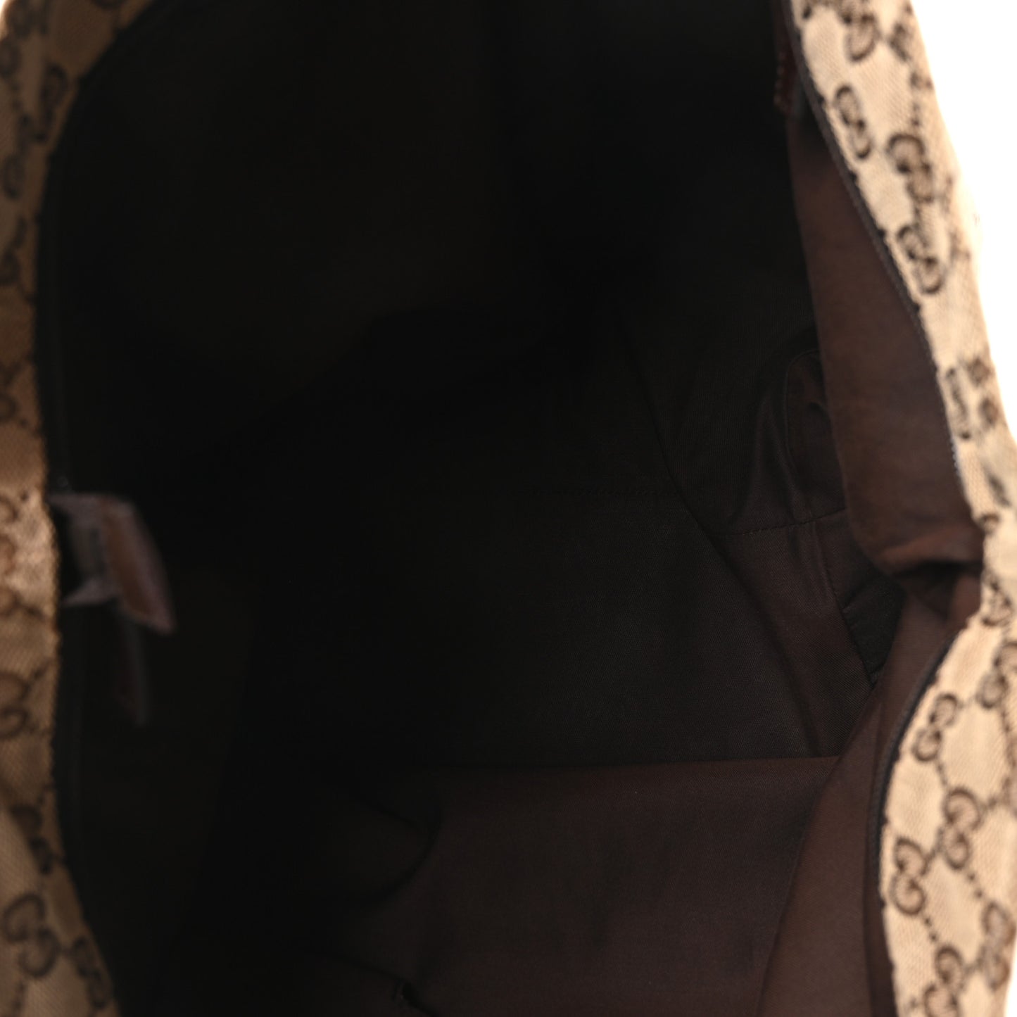Monogram Large Web Handle Bucket Tote Dark Brown