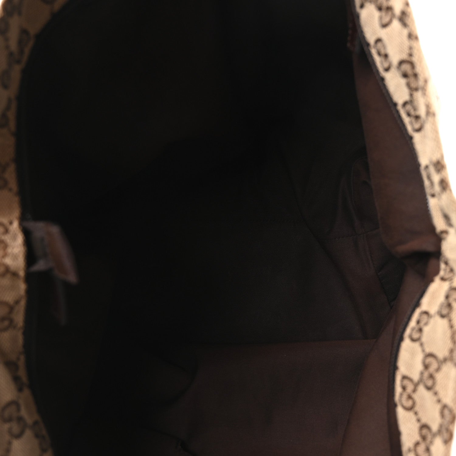 Gucci Monogram Large Web Handle Bucket Tote Dark Brown 5 of 10