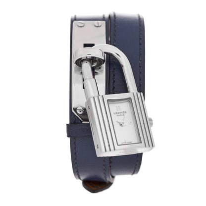 Hermes Stainless Steel Barenia 20mm Kelly Cadena Double Tour Quartz Watch Marine 1 of 6