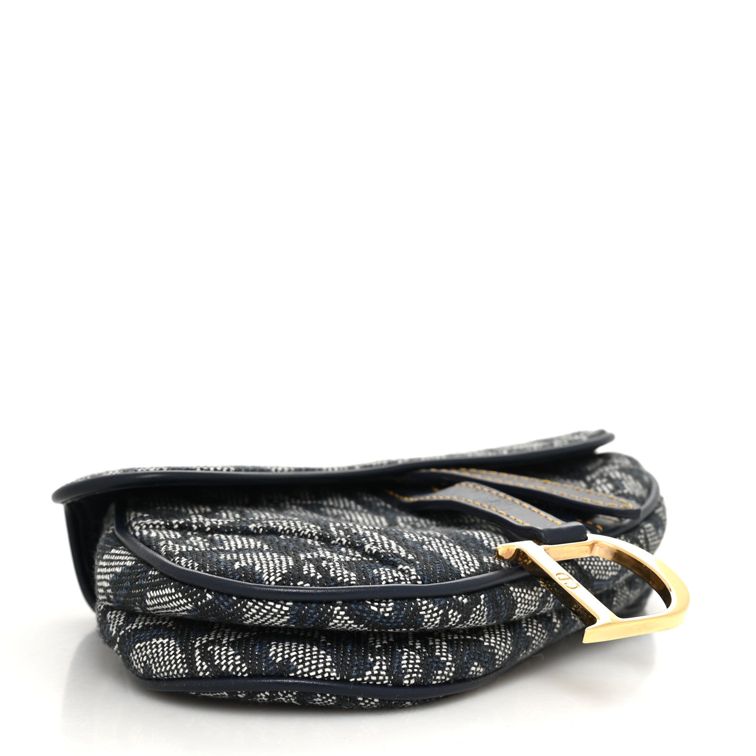 Christian Dior Monogram Mini Saddle Wristlet Navy Blue 3 of 8