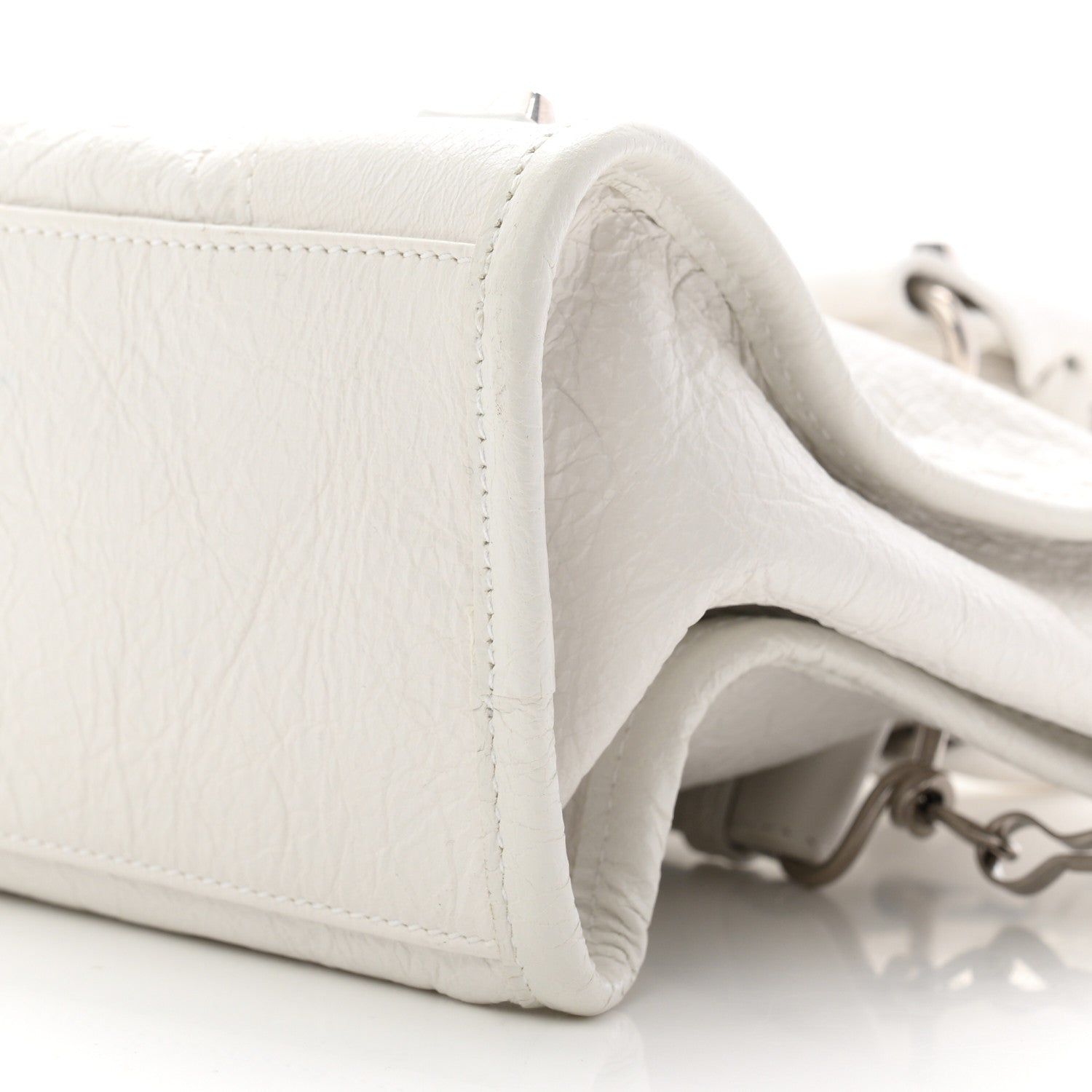 Balenciaga Agneau Arena Silver Hardware Small Le City Optic White 10 of 10