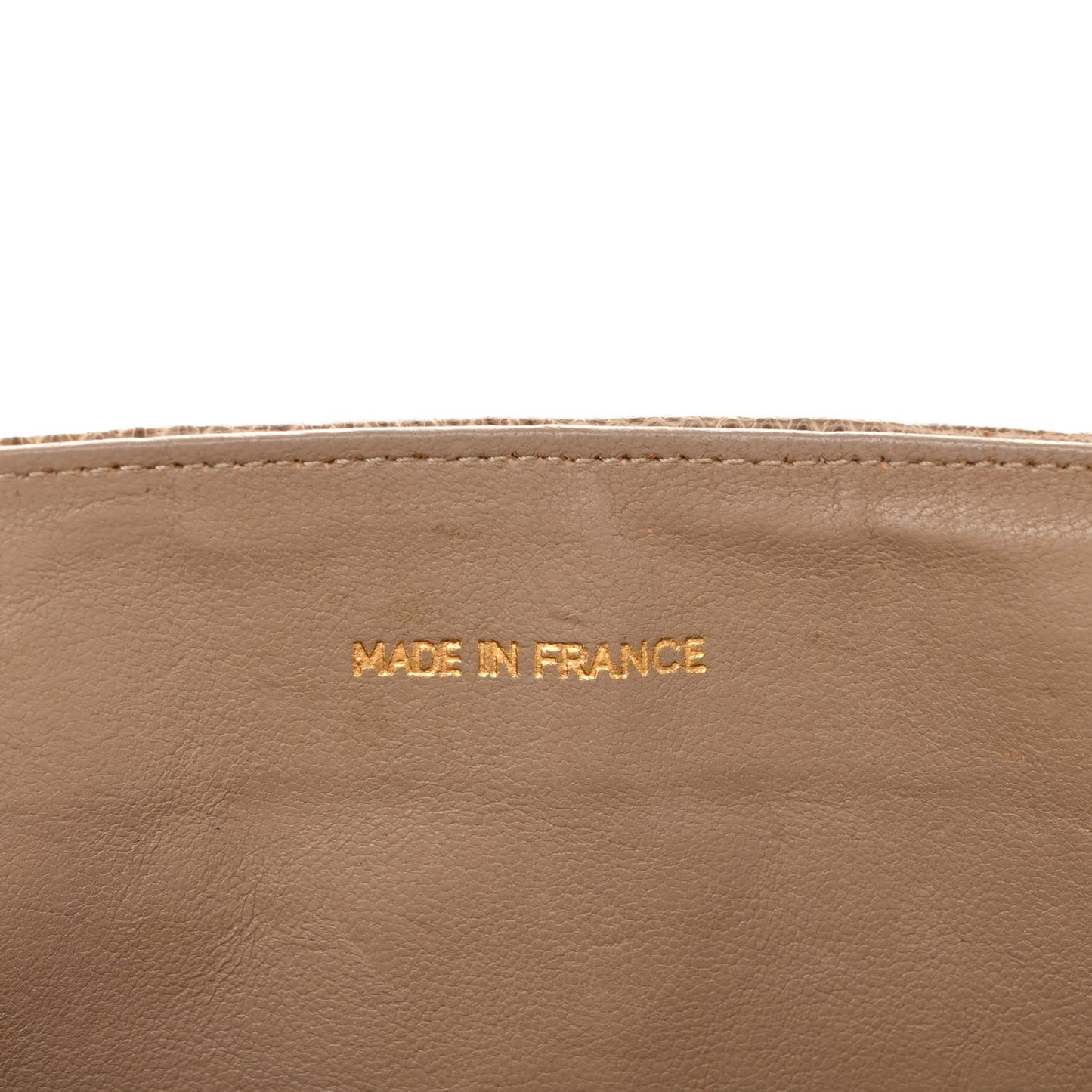 Lizard Medium Double Flap Beige