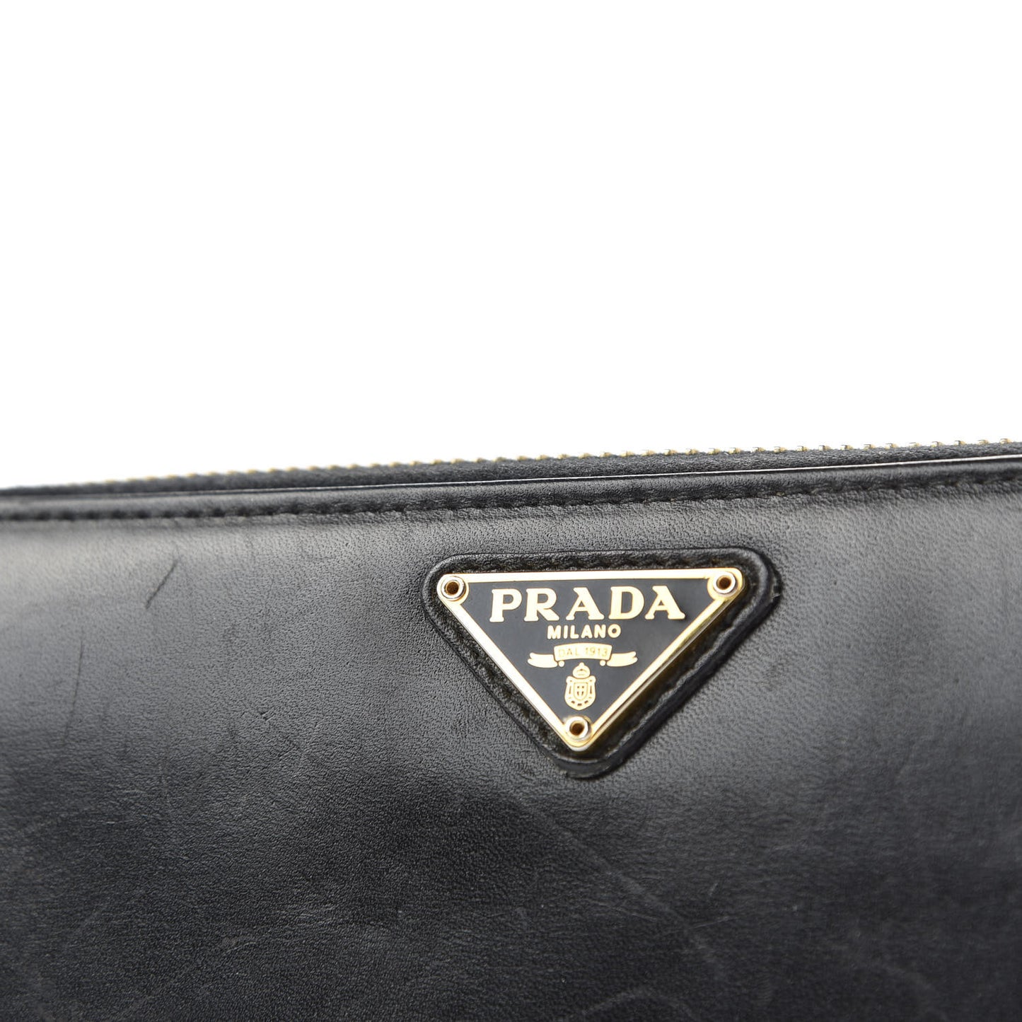 Vitello Shine Zip Around Wallet Black