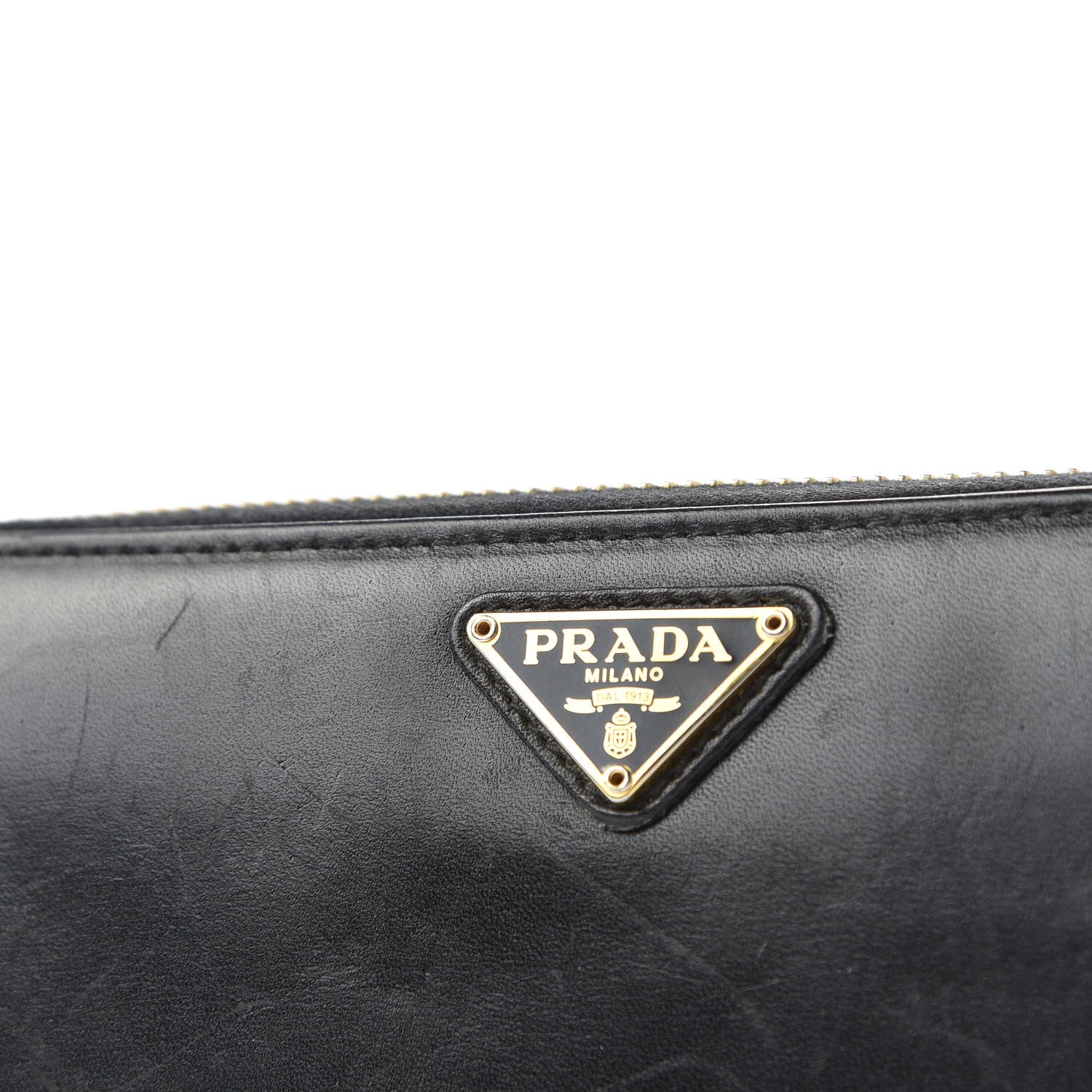 Prada Vitello Shine Zip Around Wallet Black 8 of 8