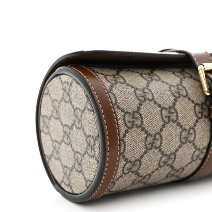 Gucci GG Supreme Monogram Calfskin Watch Travel Case Beige Ebony Brown Sugar 10 of 12