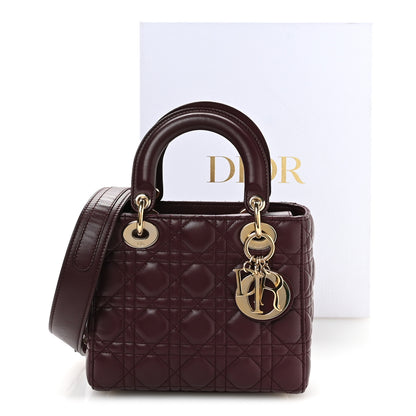 Christian Dior Lambskin Cannage Small Lucky Badges My Lady Dior Burgundy 11 of 11