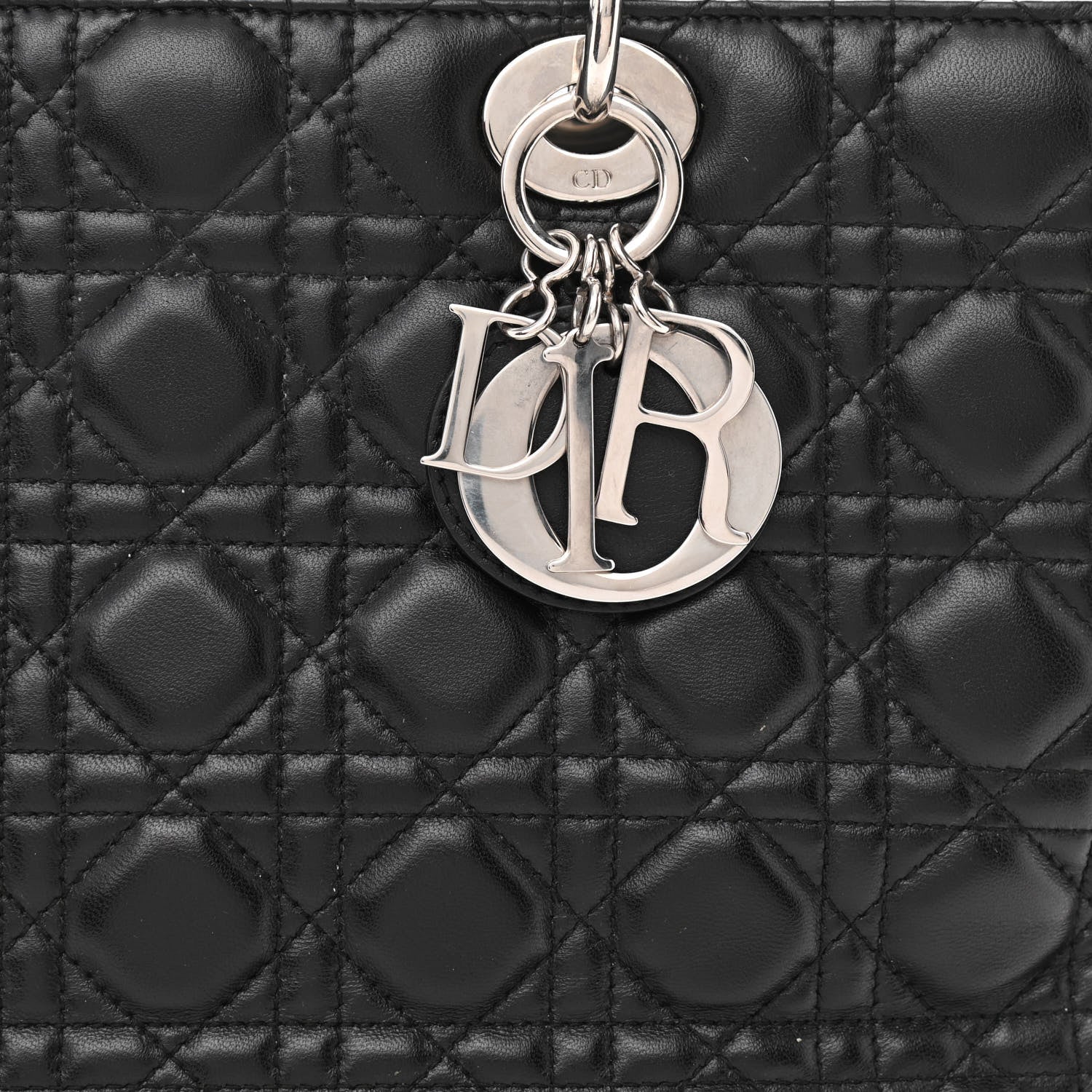 Christian Dior Lambskin Cannage Large Lady Dior Black 9 of 14