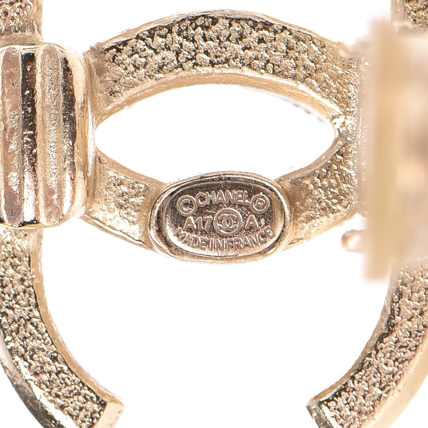 Chanel Pearl CC Clip On Earrings Light Gold 4 of 5