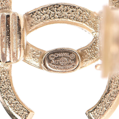 Chanel Pearl CC Clip On Earrings Light Gold 4 of 5