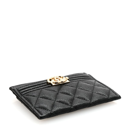 Chanel Caviar Quilted Boy Card Holder Black 4 of 9