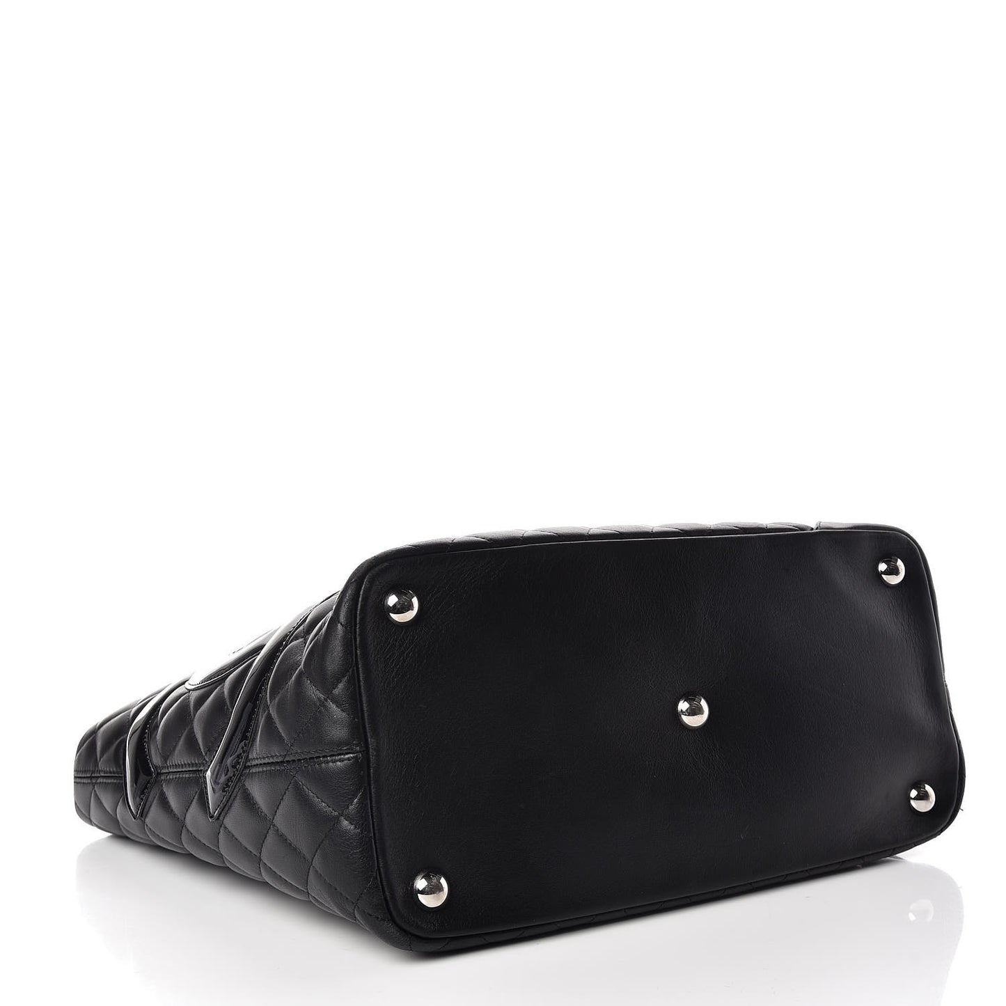 Calfskin Quilted Large Cambon Tote Black