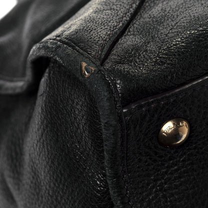 Prada Cervo Deerskin Shopping Satchel Black 5 of 10