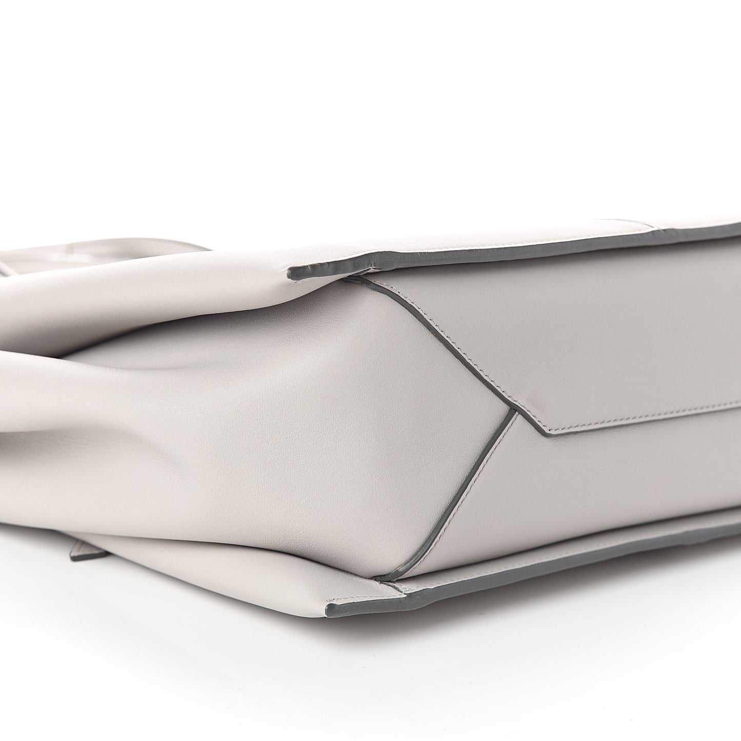 Smooth Calfskin Medium Tri-Fold Bag Pearl Grey