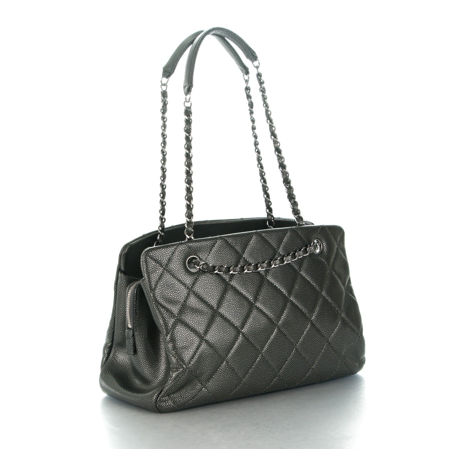 Chanel Caviar Quilted Timeless CC Tote Dark Silver 3 of 7