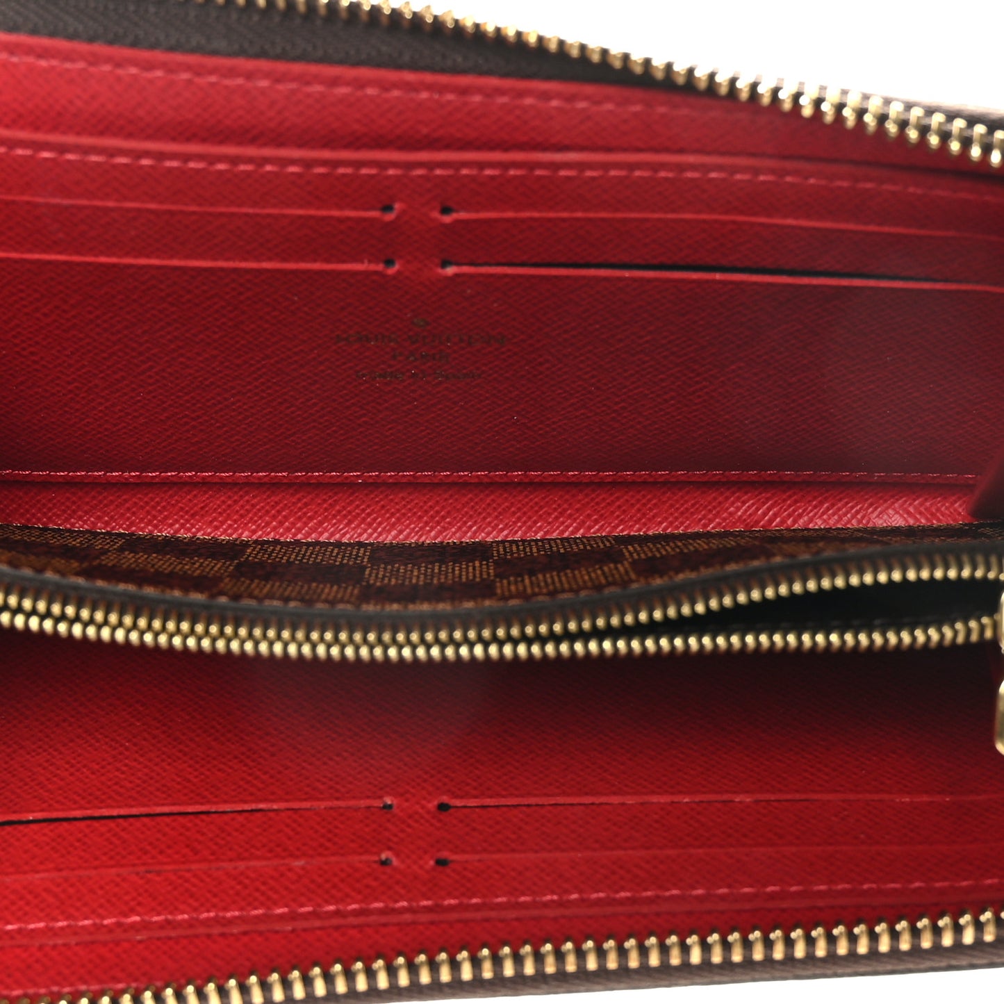 Damier Ebene Clemence Wallet Cherry