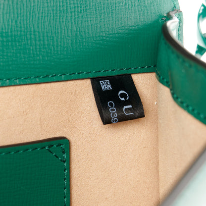Gucci Azalea Calfskin Web Monochrome Mini Horsebit 1955 Chain Shoulder Bag Emerald 7 of 11