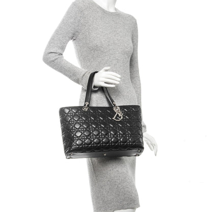 Christian Dior Lambskin Cannage Large Lady Dior Shopper Tote Black 2 of 7