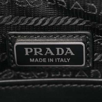 Prada Softy Calfskin Triangle Shoulder Bag Black 6 of 9