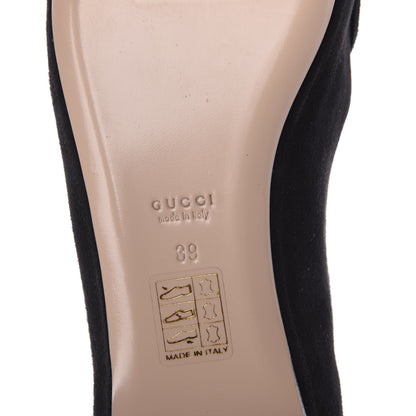 Gucci Suede GG Marmont Fringe Flats 39 Black 7 of 8