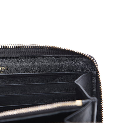 Valentino Garavani Calfskin Rockstud Zip Around Wallet Black 8 of 14