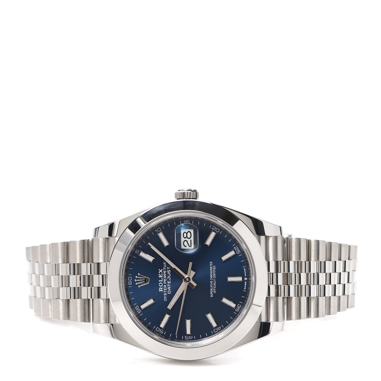 Stainless Steel 41mm Oyster Perpetual Datejust Watch Blue 126300