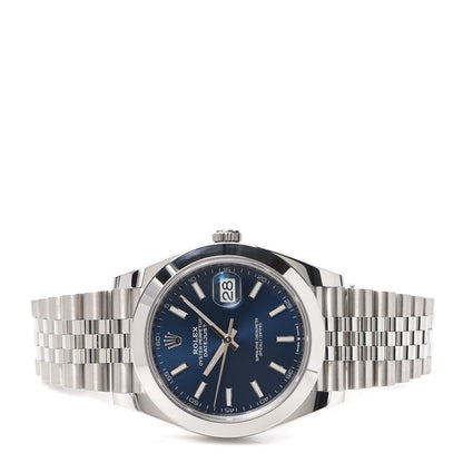Rolex Stainless Steel 41mm Oyster Perpetual Datejust Watch Blue 126300 2 of 7