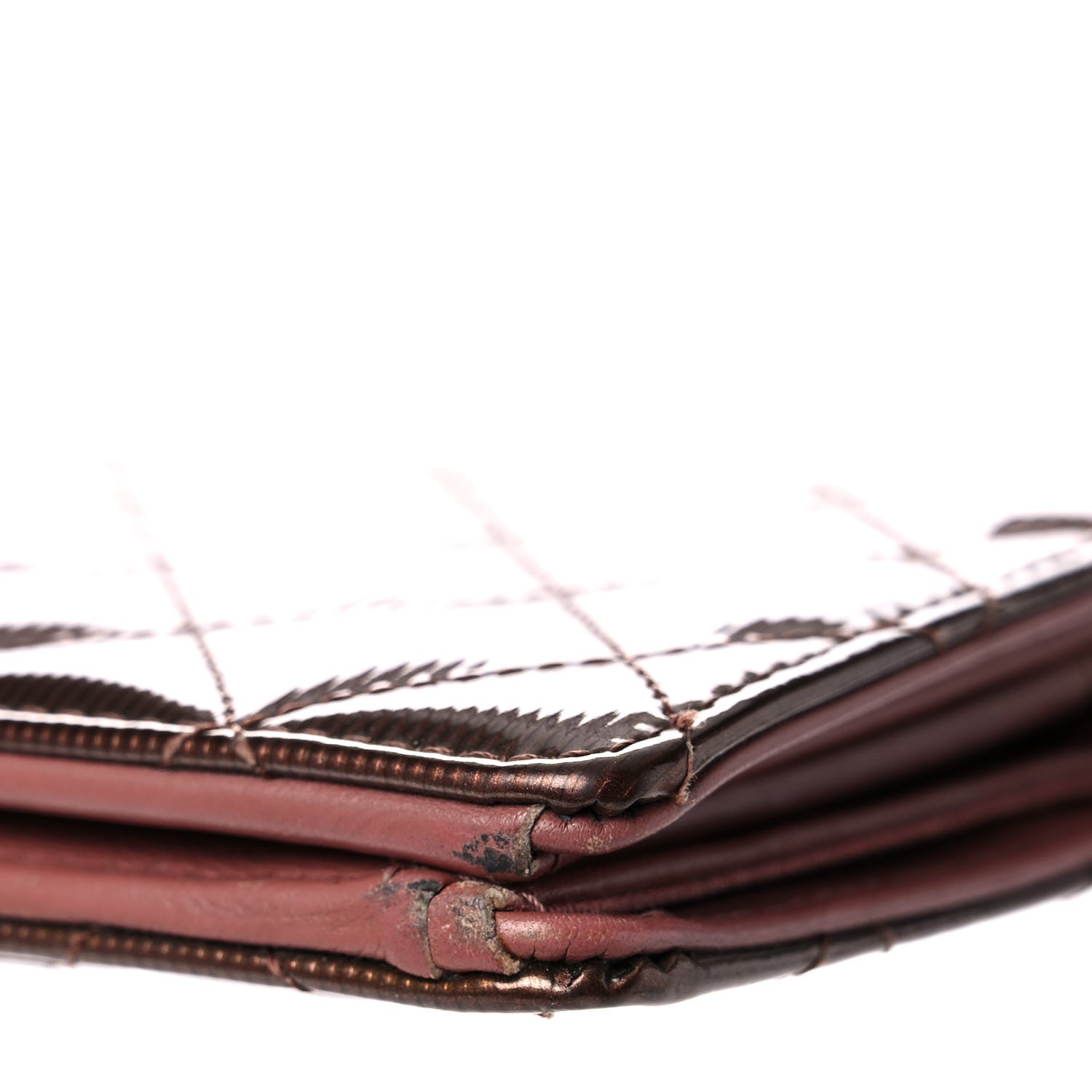 Chanel Striated Patent Yen Wallet Pink 10 of 20