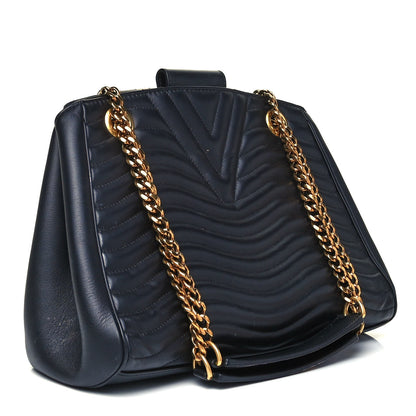 Louis Vuitton Calfskin New Wave Chain Tote Black 3 of 8