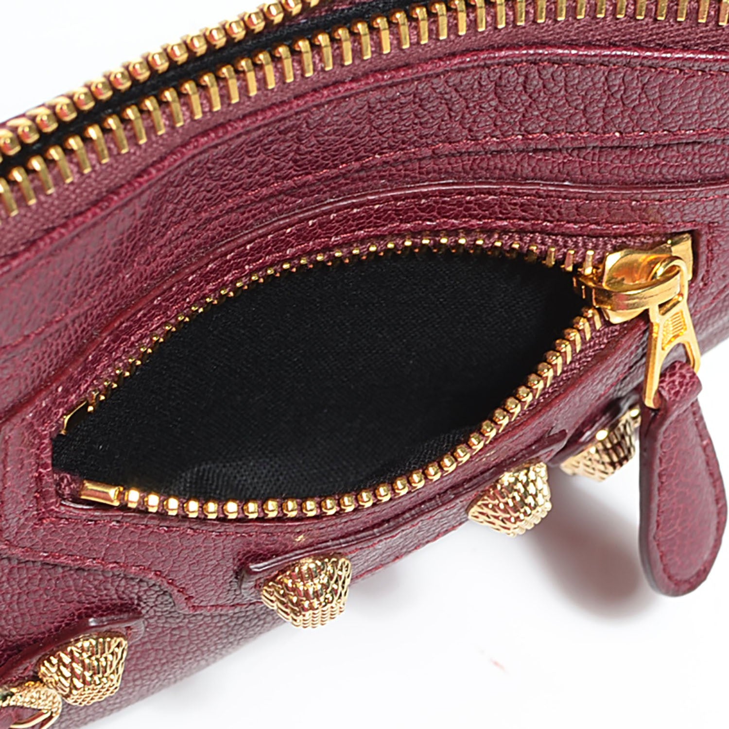 Balenciaga Chevre Hamilton Giant 12 Gold Hardware M Porte-Monnaie Coin Purse Cassis 11 of 11