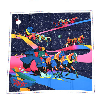 Hermes Silk Space Derby Scarf 90 Marine Rose Vif Multicolor 1 of 7