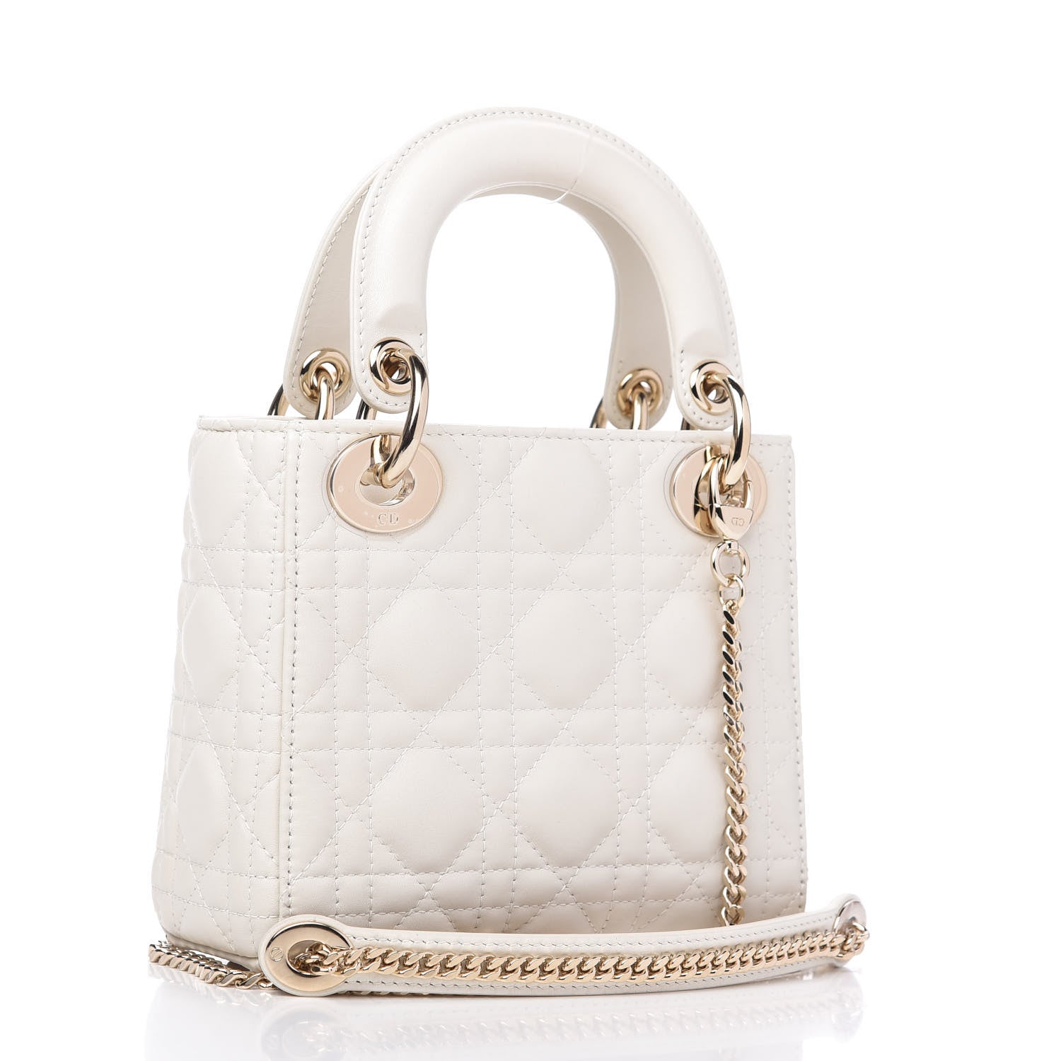 Christian Dior Lambskin Cannage Mini Lady Dior White 3 of 10