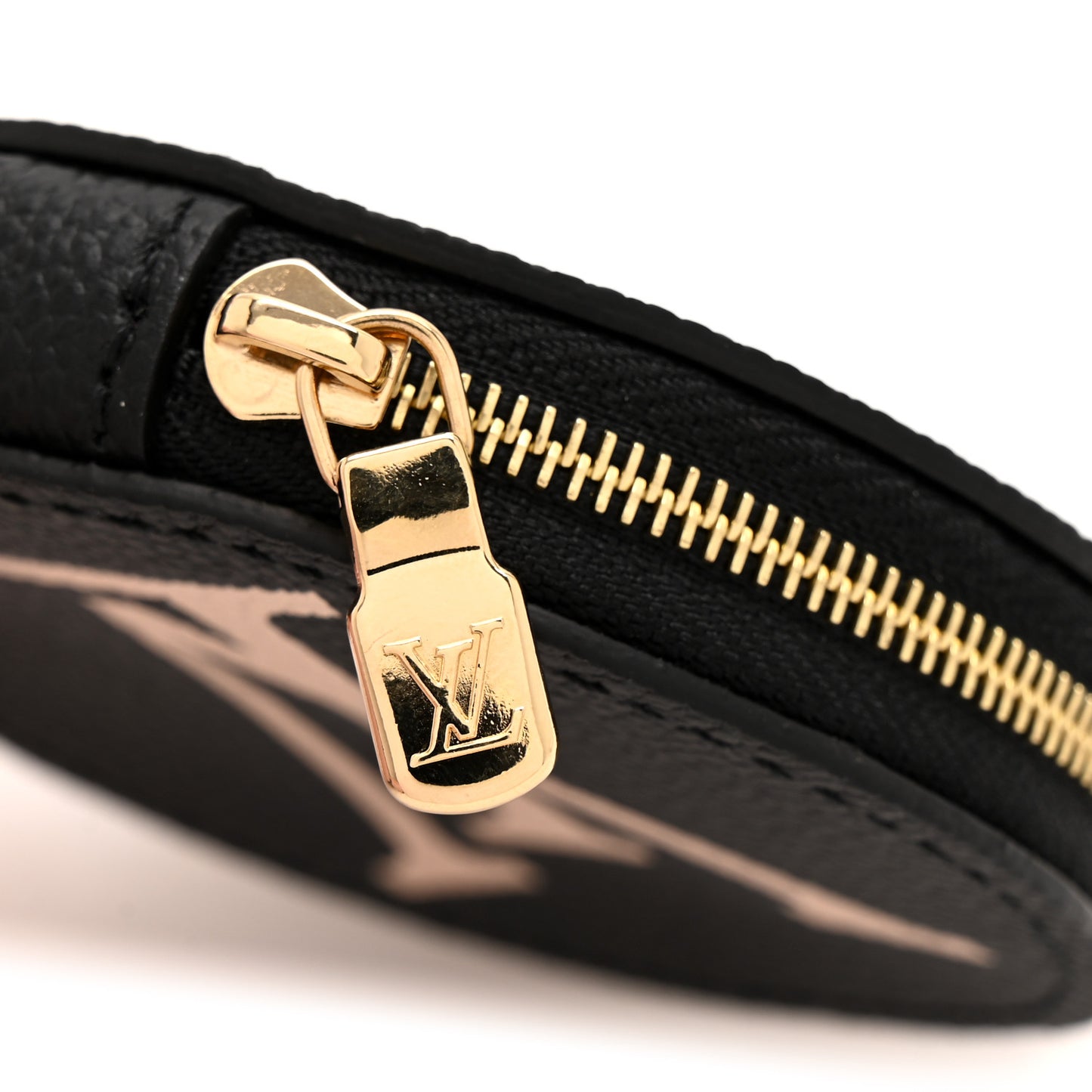 Empreinte Monogram Giant Round Coin Purse Black Beige