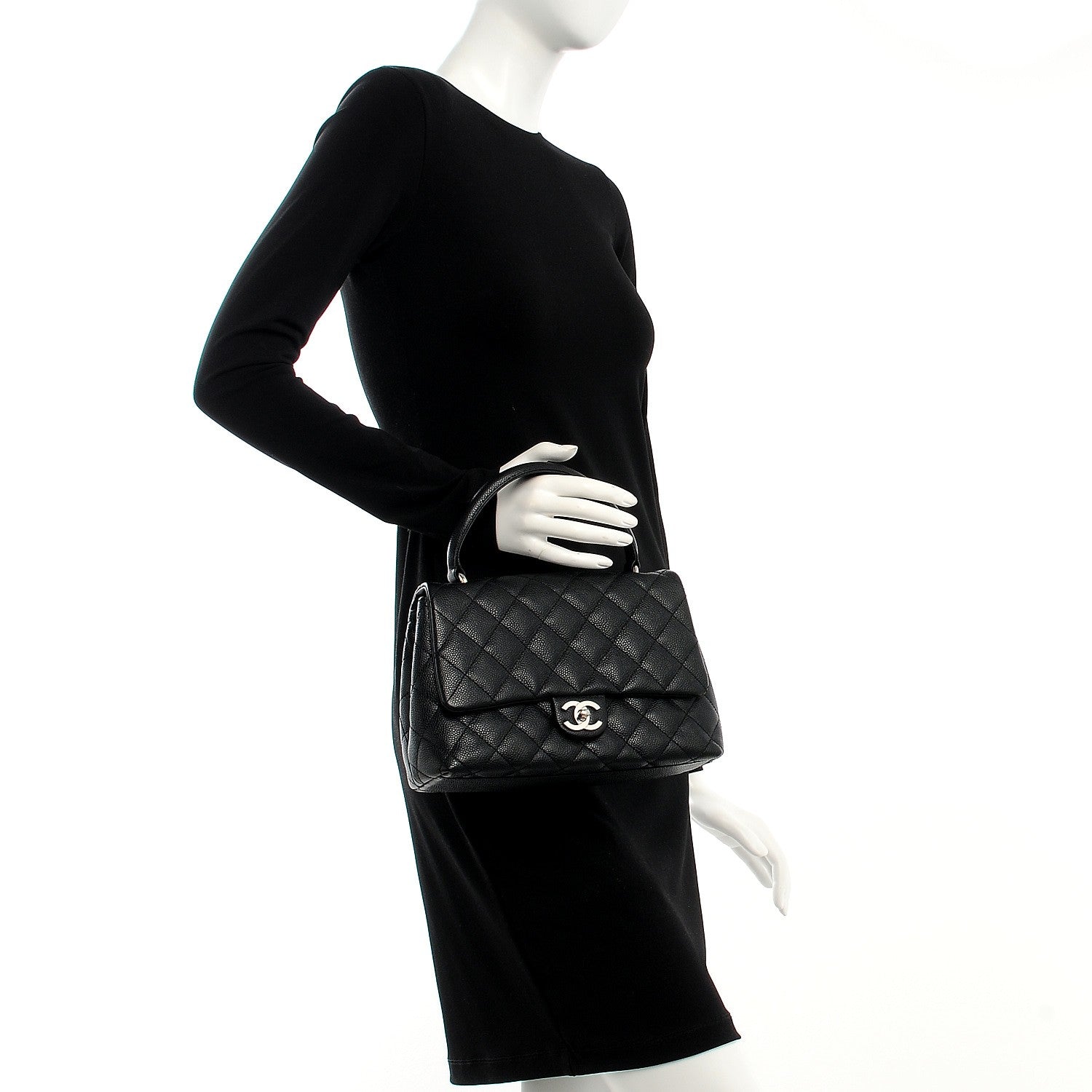 Chanel Caviar Quilted Medium Kelly Flap Black 2 of 7