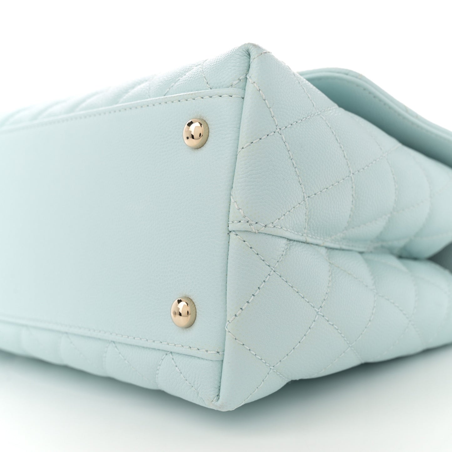 Caviar Quilted Small Coco Handle Flap Light Blue