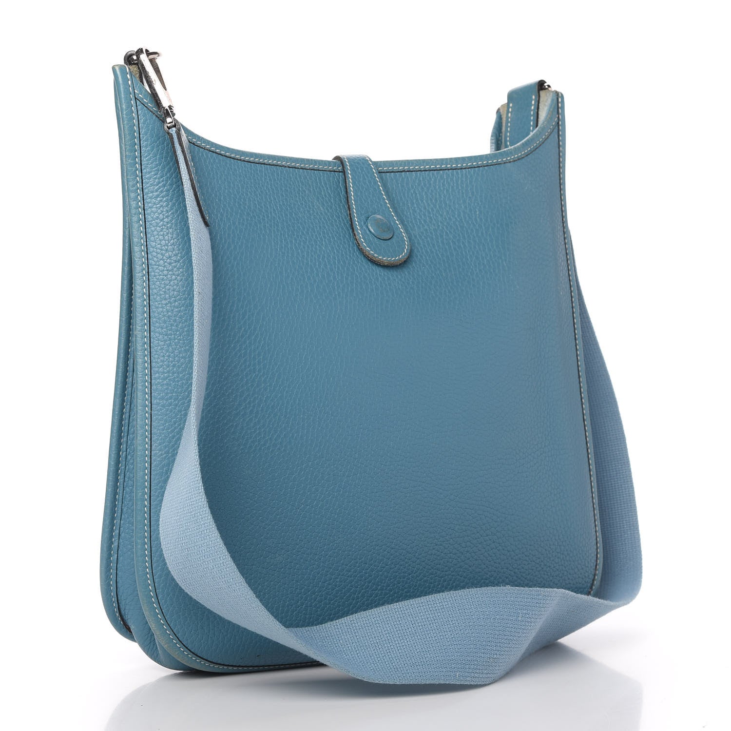 Hermes Taurillon Clemence Evelyne PM Blue Jean 3 of 10
