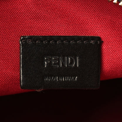 Fendi X FILA Glazed Fabric Vitello Century FF 1974 Mania Pouch Mogano Panna Blueberry 6 of 9