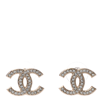 Chanel Crystal CC Earrings Gold 1 of 4