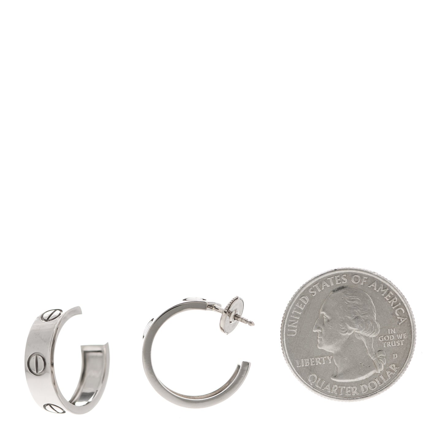18K White Gold 5.5mm LOVE Hoop Earrings